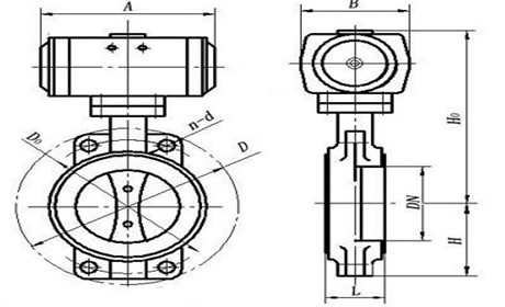 气动高真空蝶阀结构图